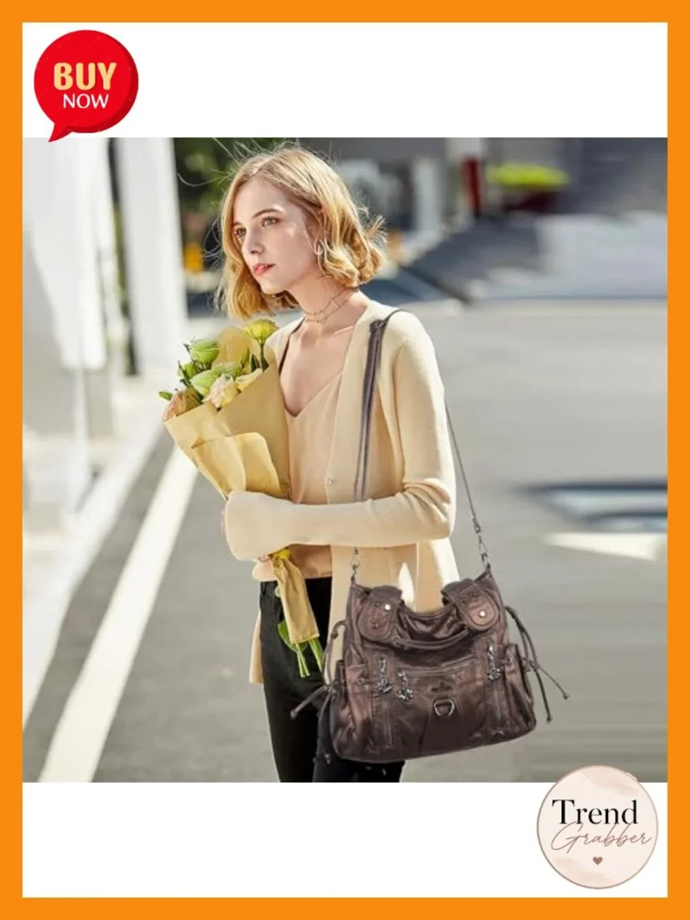 Large Hobo Shoulder Bag Faux Leather Crossbody Tote Purse